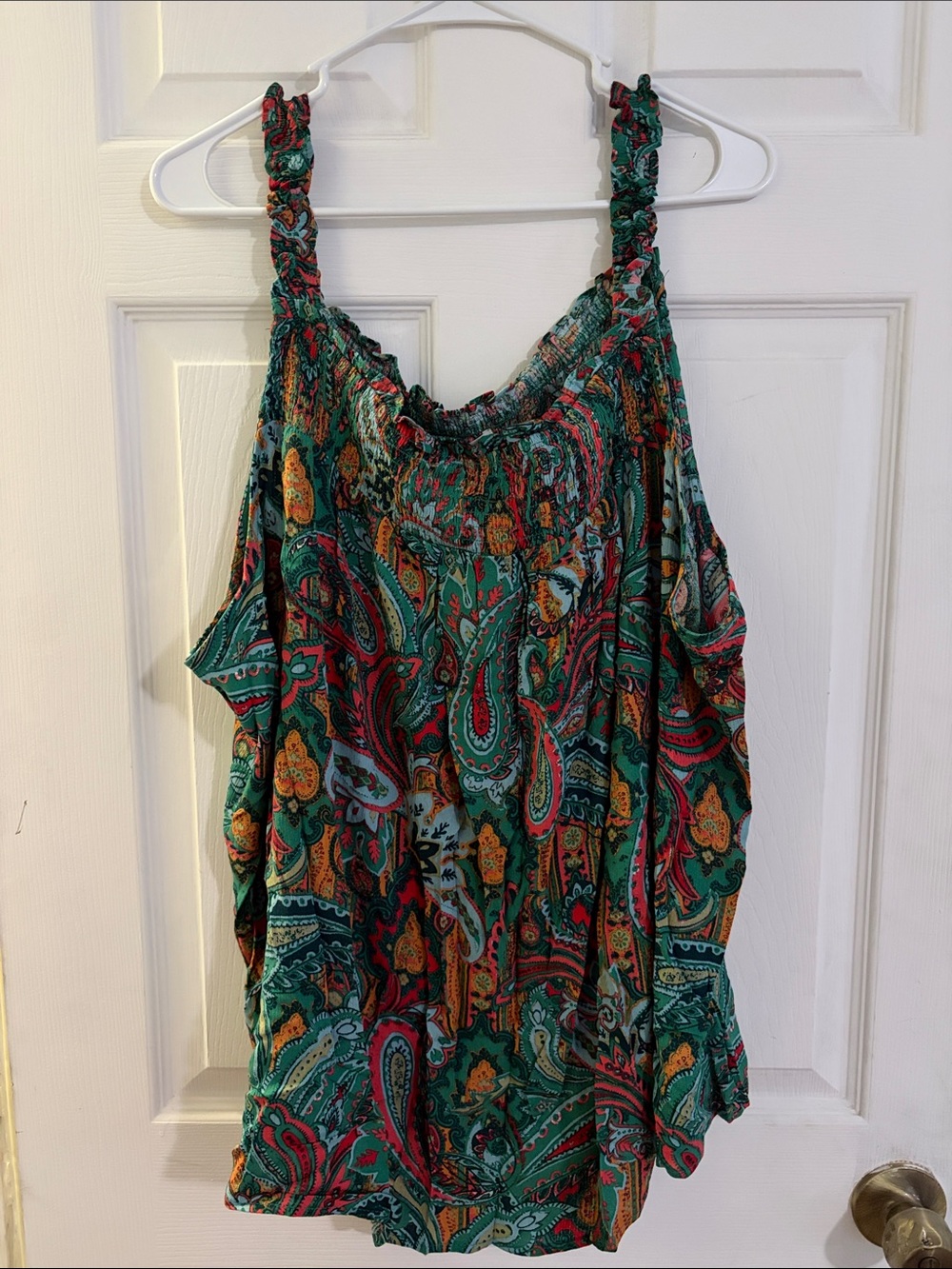 Maurices Green Paisley Tank with Multicolor Print